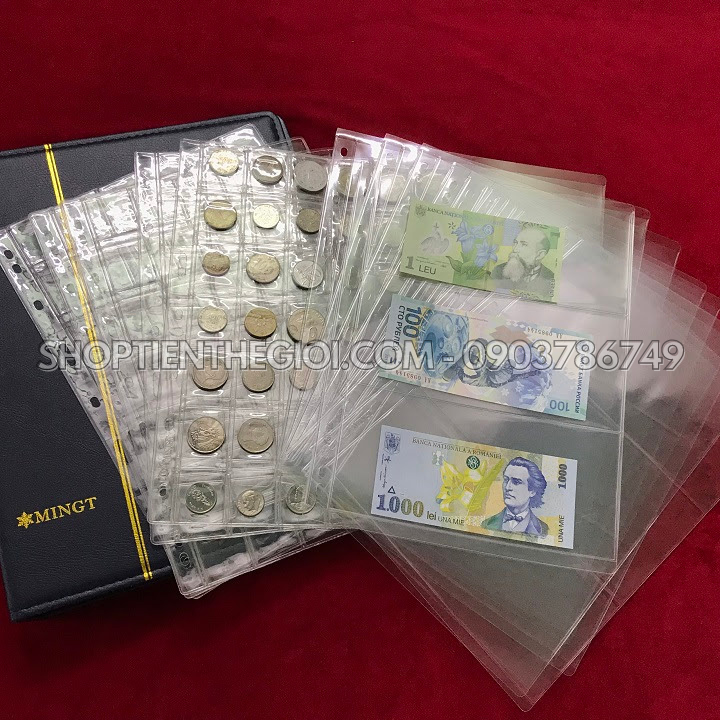 Album đựng 30 tờ tiền giấy và 210 đồng xu - SP001813